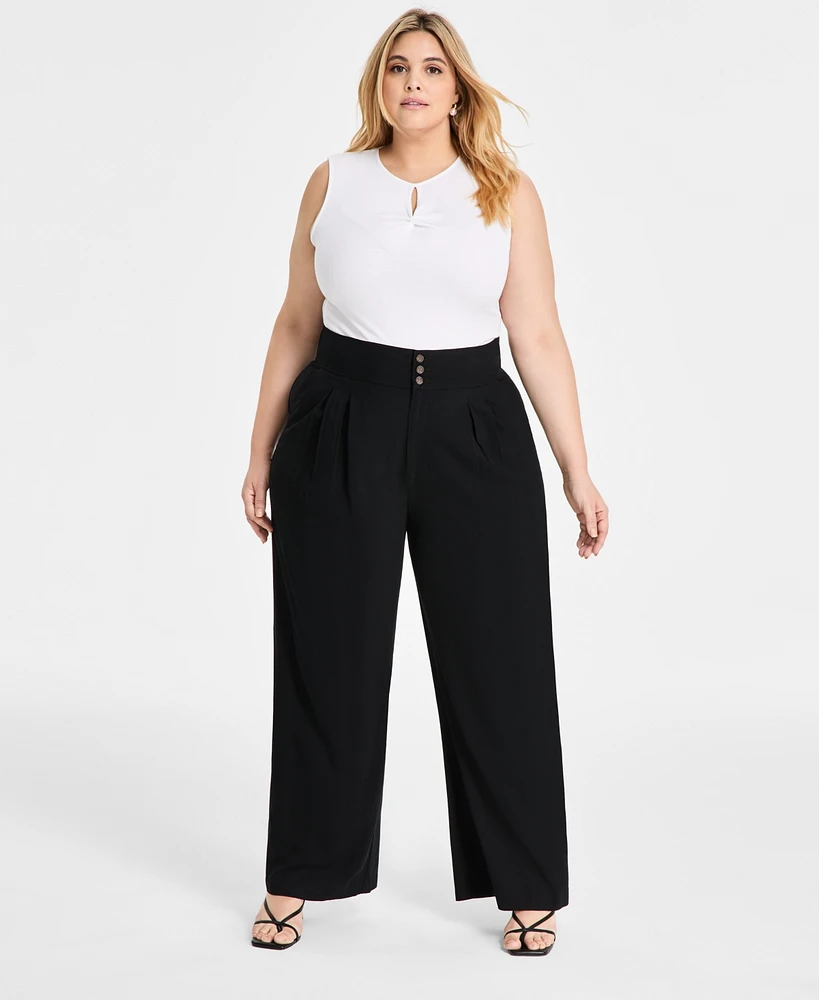 Bar Iii Trendy Plus Wide-Leg Pants, Exclusively at Macy's