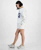 Planet Heart Juniors Graphic Patch Crewneck Sweatshirt High Rise Sweatshorts