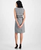 Kasper Women's Check Scalloped-Trim Sheath Dress, Regular & Petite Sizes