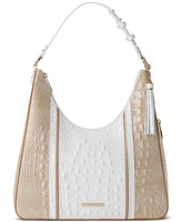 Brahmin Tabitha Sea Salt White Colada Medium Leather Shoulder Bag