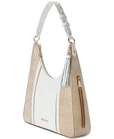 Brahmin Tabitha Sea Salt White Colada Medium Leather Shoulder Bag