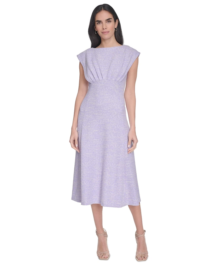 Calvin Klein Women's Tweed A-Line Midi Dress