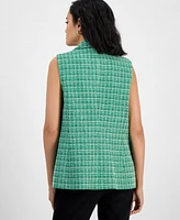 Kasper Women's Tweed Open-Front Notch-Collar Vest