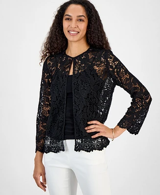 Kasper Women's Lace Open-Front 3/4-Sleeve Jacket, Regular & Petite Sizes