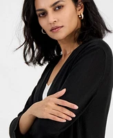 Kasper Women's Lurex A-Line 3/4-Sleeve Cardigan