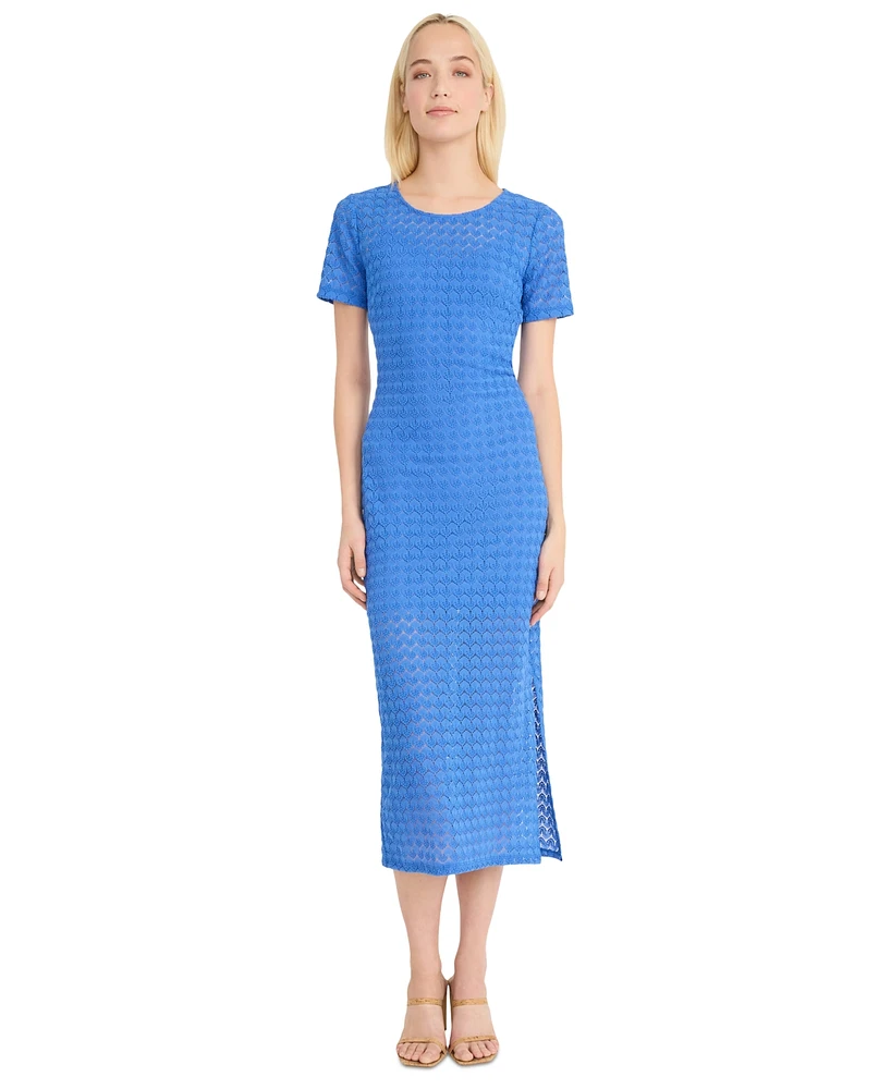 Donna Morgan Women's Crochet Midi Dress