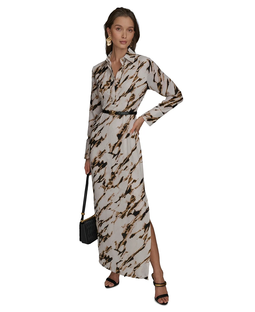 Donna Karan New York Women's Marble Maxi Shirt Dress