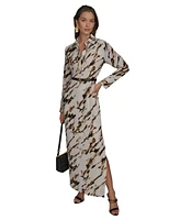 Donna Karan New York Women's Marble Maxi Shirt Dress