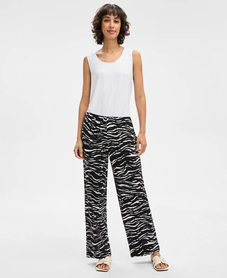 Jm Collection Women's Printed Wide-Leg Pull-On Pants, Exclusively at Macy's