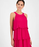 Robbie Bee Women's Round-Neck Sleeveless Tiered Dress