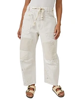 Free People Women's Moxie Drawstring Barrel-Leg Jeans
