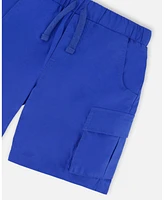 Deux par Big Boys Parachute Cargo Pocket Shorts Royal Blue