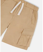 Deux par Baby Boys Parachute Cargo Pocket Shorts Light Beige