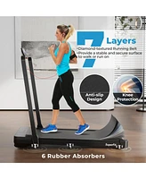 2 in 1 Folding Treadmill with 300 Lbs Capacity and Remote Control for Home