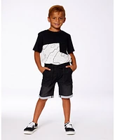 Deux par Baby Boys French Terry Denim Short Black Jeans