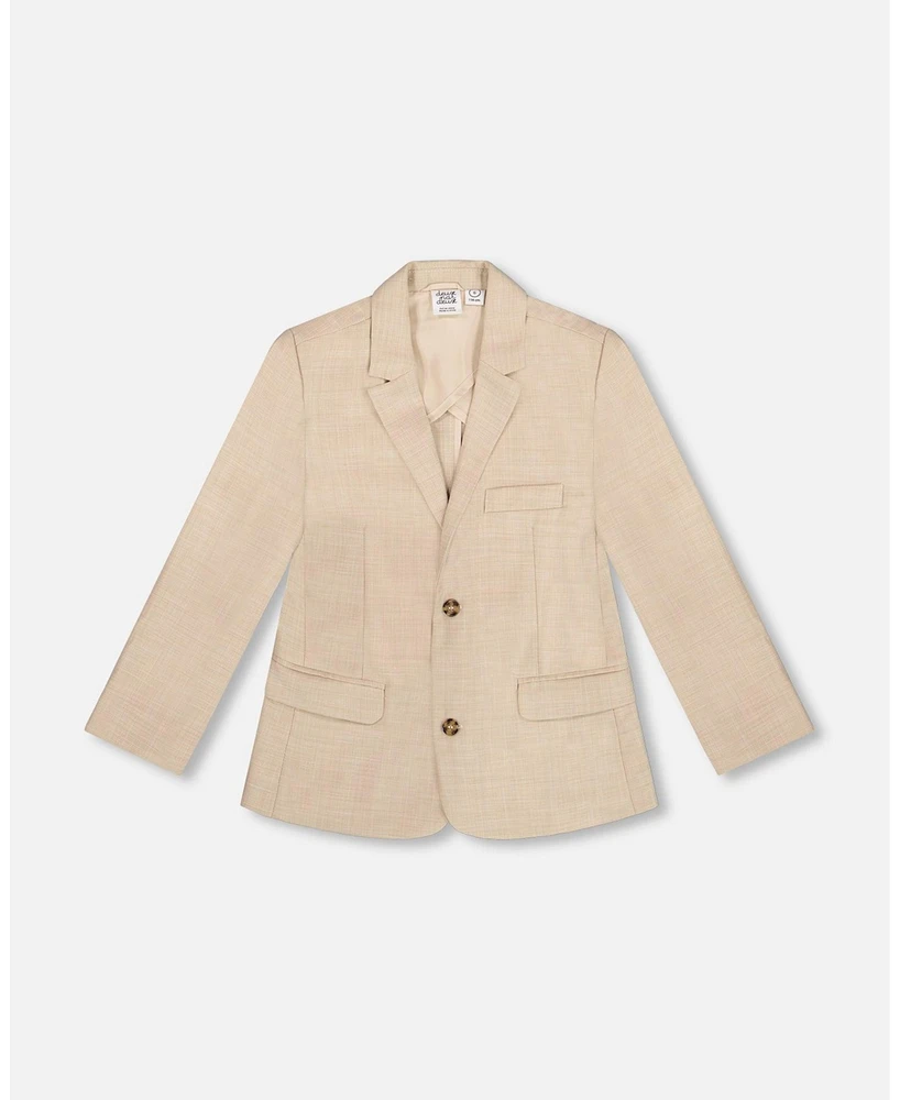 Deux par Toddler Boys Two Button Blazer Light Taupe - Toddler|Child