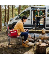 Folding Camping Directors Chair with Cooler Bag and Side Table