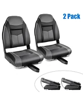 High Back Folding Boat Seats with Black Grey Sponge Cushion and Flexible Hinges