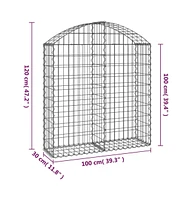 Arched Gabion Basket 39.4"x11.8"x39.4"/47.2" Galvanized Iron