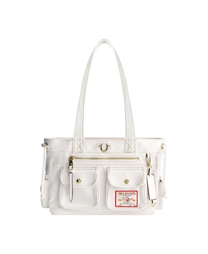 True Religion Multi-Pocket Denim Tote