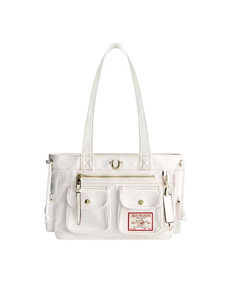 True Religion Multi-Pocket Denim Tote