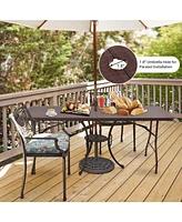 6 Feet Folding Portable Rattan Table with Carrying Handle