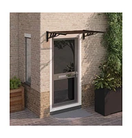 Door Canopy Black 48"x35.4" Polycarbonate