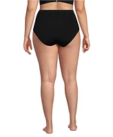 Lands' End Plus Pinchless High Waisted Bikini Bottoms