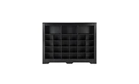 Sleek Design 24 Shoe Cubby Console, Modern Shoe Cabinet with Curved Base, Versatile Sideboard with High-quality for Hallway