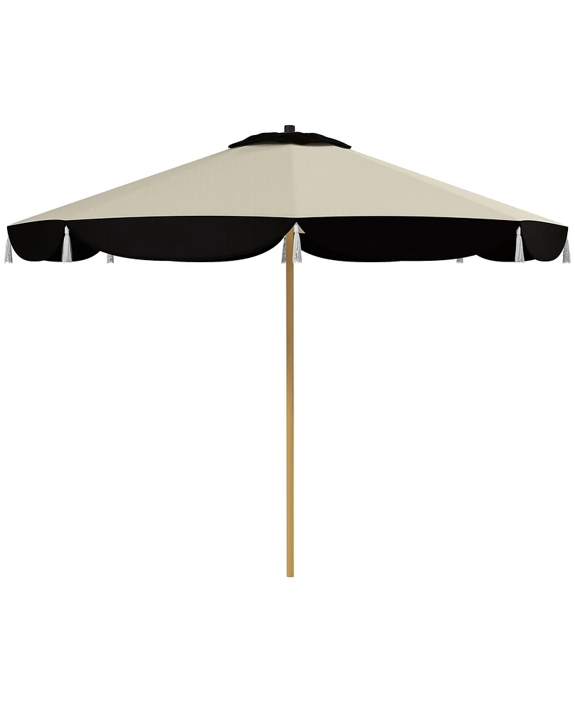 Outsunny 9FT Patio Umbrella Parasol, Upf 50+ Outdoor Umbrella,