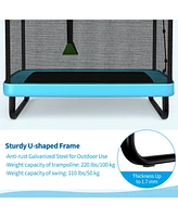 6 Feet Kids Entertaining Trampoline with Swing Safety Fence