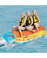 3-Person Inflatable Banana Boat with 3 Eva-padded Seats and Handles