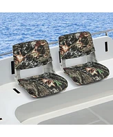 Low Back Folding Padded Boat Seat with 4 Bolts for Outdoor Adventures