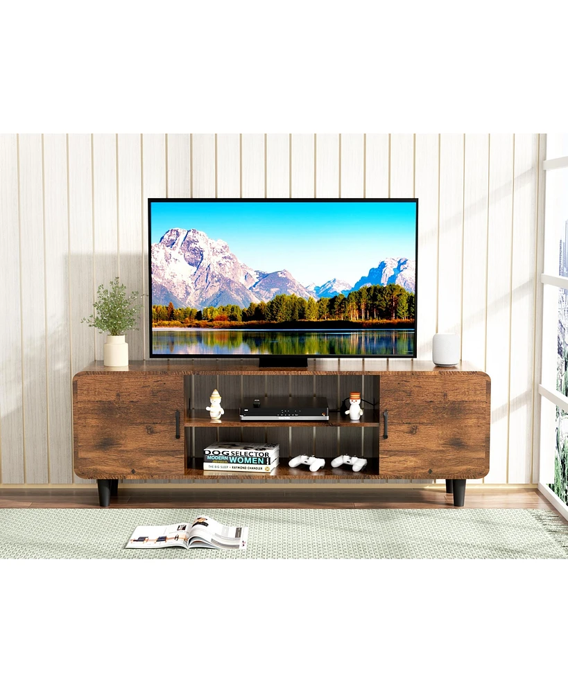 Tv Stand for Entertainment Center with Storage Cabinets for Media and Organization