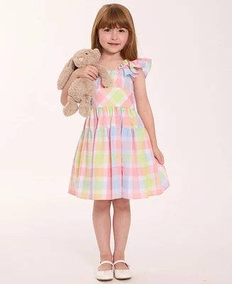 Bonnie Jean Toddler and Little Girls Linen Check Dress