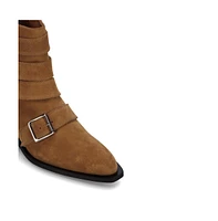 Eras Suede Tan Leather Ankle Boots