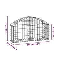 Arched Gabion Basket 39.4"x11.8"x15.7"/23.6" Galvanized Iron