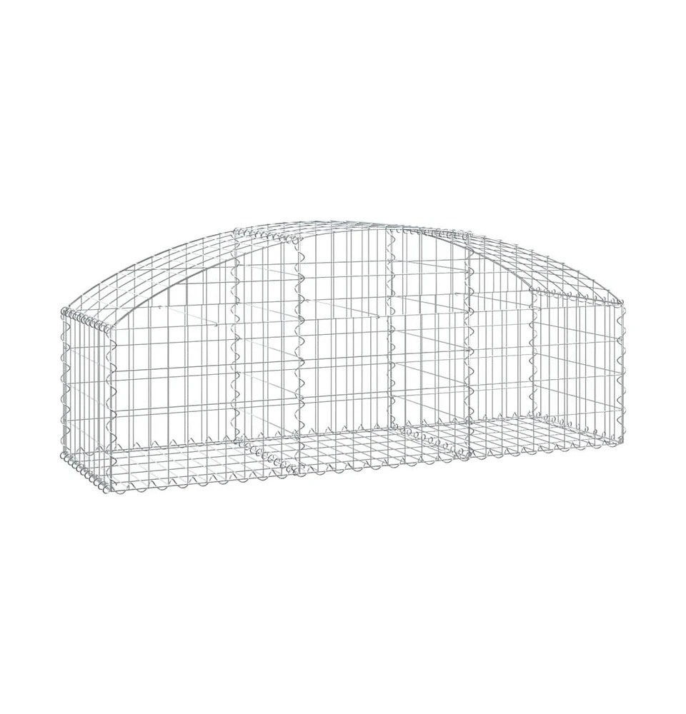 Arched Gabion Basket 59.1"x19.7"x15.7"/23.6" Galvanized Iron