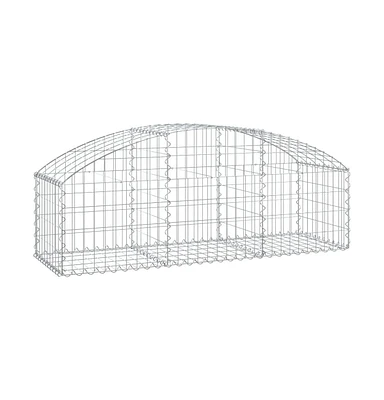 Arched Gabion Basket 59.1"x19.7"x15.7"/23.6" Galvanized Iron