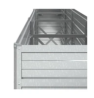 Garden Raised Bed 126"x15.7"x30.3" Galvanized Steel Silver