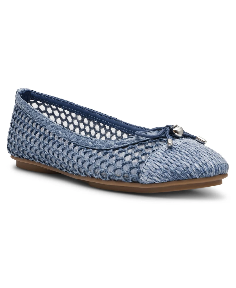 Anne Klein Women's Luci Raffia Cap Toe Ballet Flats