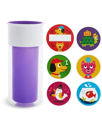 Munchkin Toddler Miracle 360 Insulated Sippy Cup, with Stickers, 9 oz, Purple