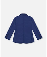 Deux par Toddler Boys Two Button Blazer Navy Blue - Toddler|Child