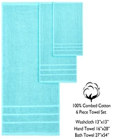 Feather and Stitch 100% Cotton Quick Dry 6-Pc. Towel Set