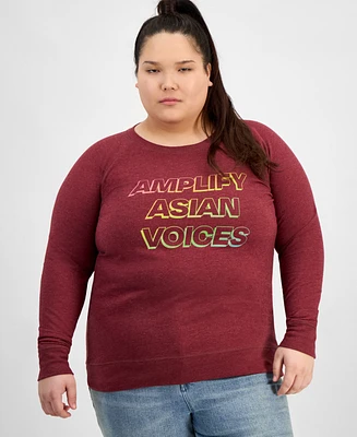 Hybrid Apparel Trendy Plus Aapi Amplify Voices Graphic Top