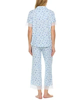 Flora by Nikrooz Women's Janelle Notch Top and Capri Pajama Set