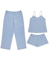 Flora by Nikrooz Women's Amari 3-Pc. Cami, Shorts & Capris Pajama Set