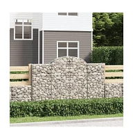Arched Gabion Basket 78.7"x19.7"x47.2"/55.1" Galvanized Iron