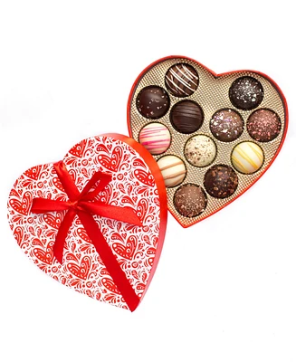 Sugar Plum Chocolates Valentine's Day Heart Truffles, 12 Pieces