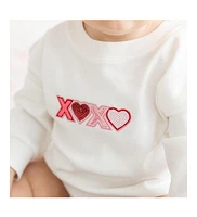 Sweet Wink Baby Girls Xoxo Sequin Patch Valentine's Day Long Sleeve Romper